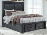 Warmstead Furniture - Ashley Furniture - Foyland Bedroom - Two Drawer Night Stand / Black/Brown - B989-92